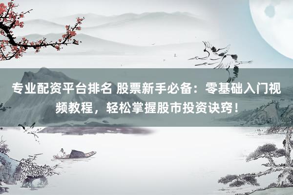 专业配资平台排名 股票新手必备：零基础入门视频教程，轻松掌握股市投资诀窍！